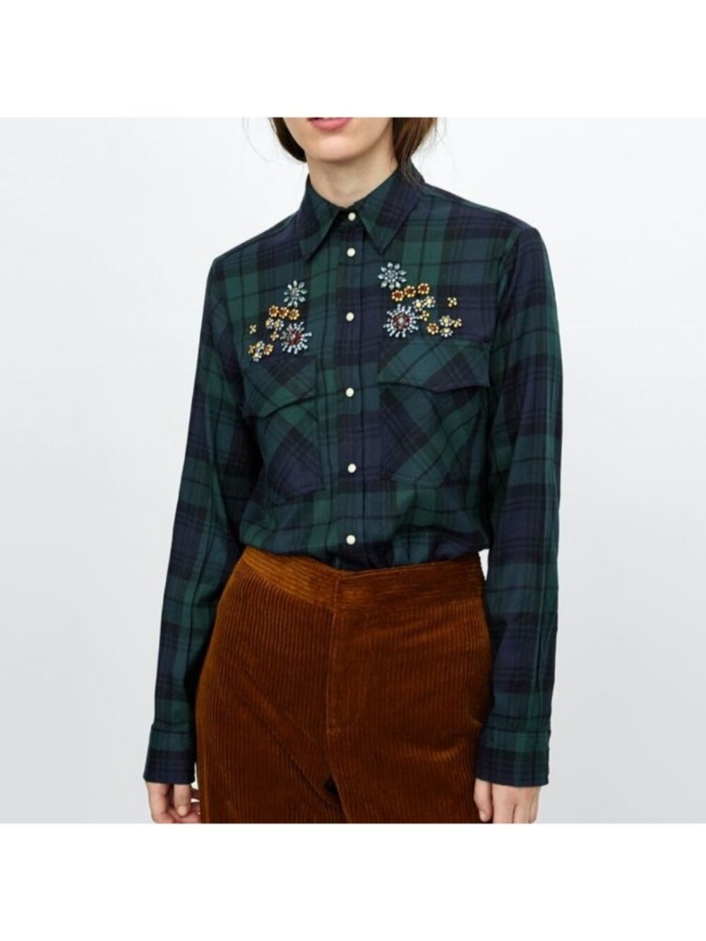 Zara plaid shirt with beading
